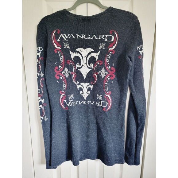 Phillip Laurent Men's XL Avangard T-Shirt Comb Cotton Stretch L/S Silver Sparkle - Picture 2 of 11